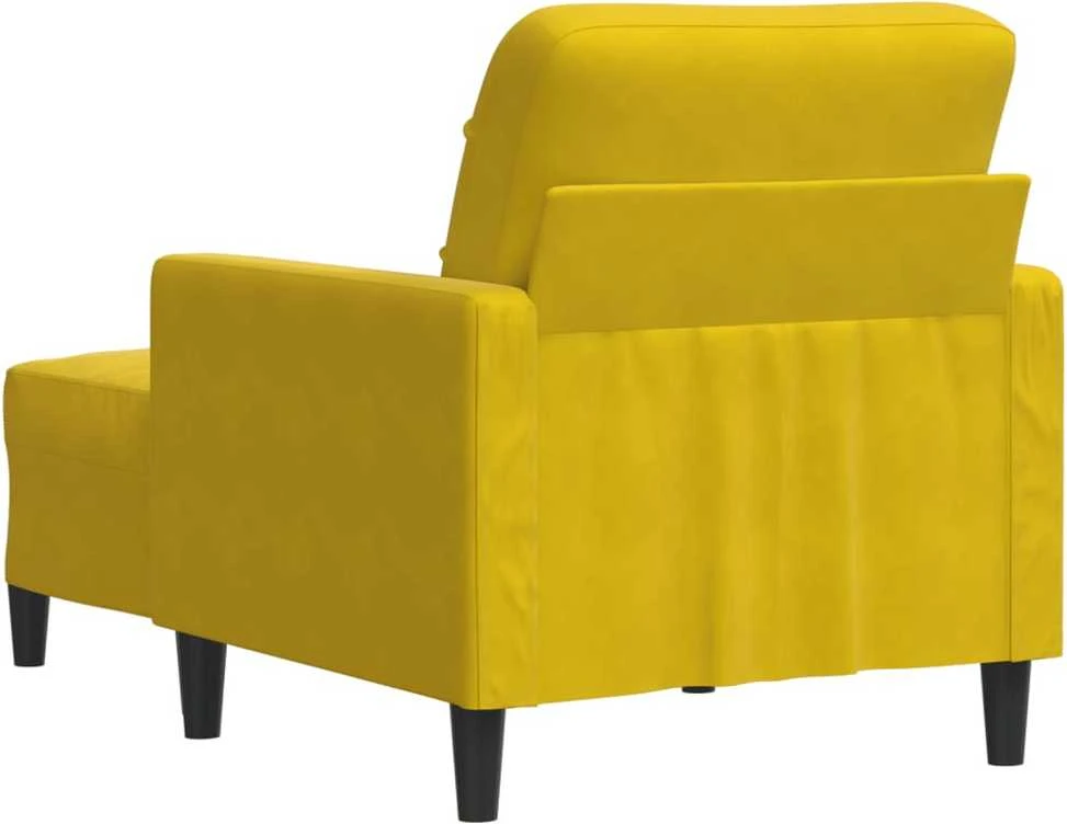 Sofa Krėslas su pakoja, geltonos spalvos, 60cm, aksomas