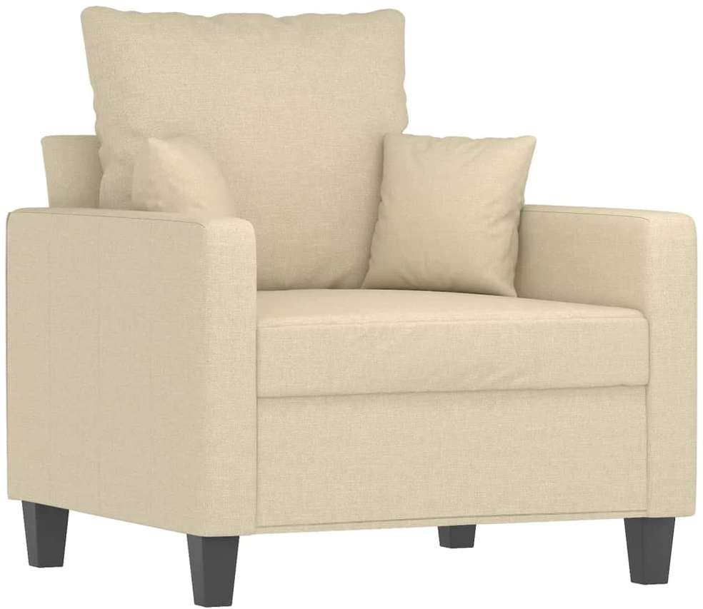 Sofa Krėslas su pakoja, kreminės spalvos, 60cm, audinys