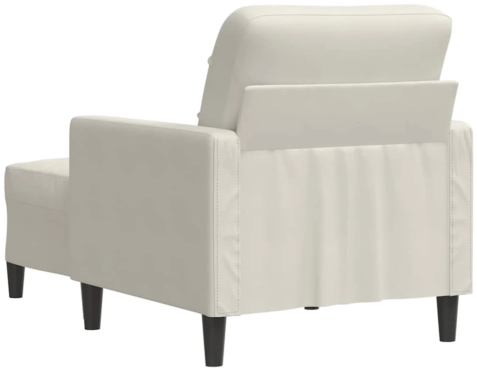 Sofa Krėslas su pakoja, kreminės spalvos, 60cm, aksomas