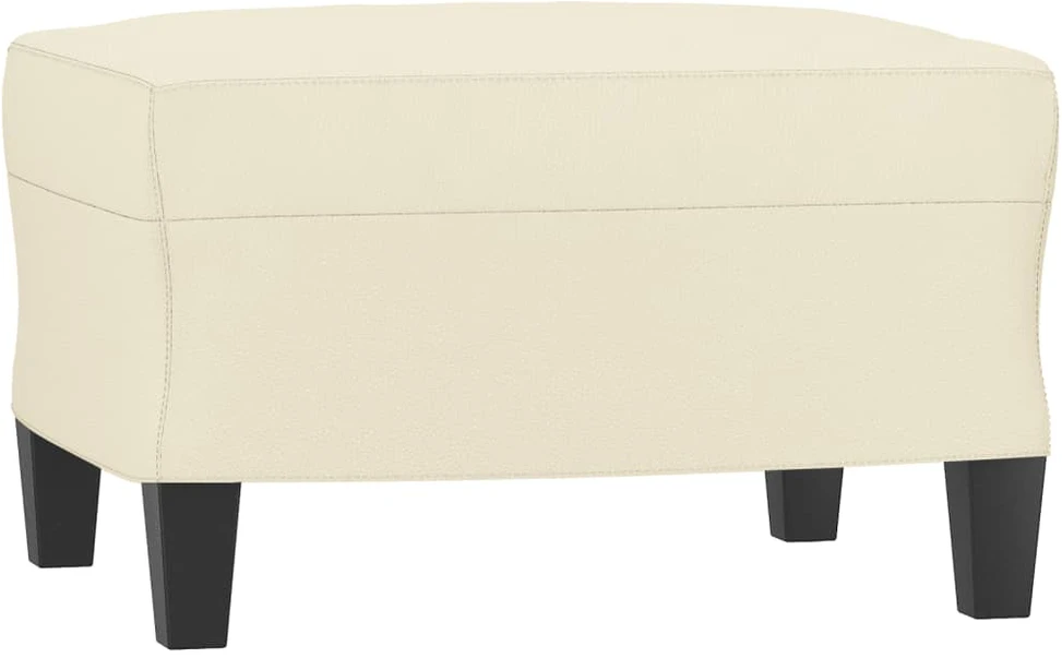Sofa Krėslas su pakoja, kreminės spalvos, 60cm, dirbtinė oda
