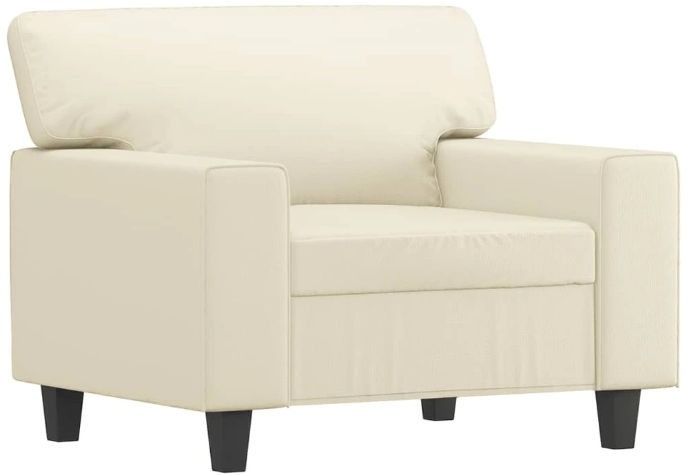Sofa Krėslas su pakoja, kreminės spalvos, 60cm, dirbtinė oda