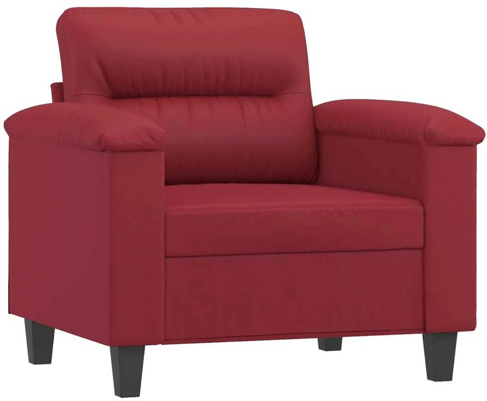Sofa Krėslas su pakoja, raudonojo vyno spalvos, 60cm, dirbtinė oda