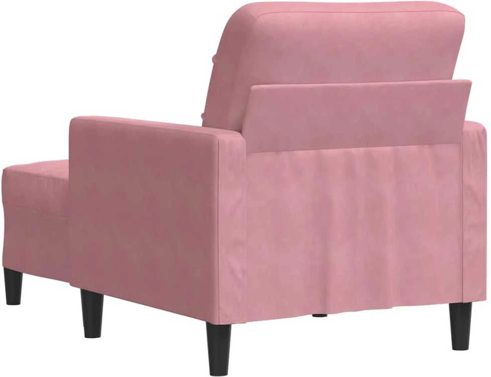 Sofa Krėslas su pakoja, rožinės spalvos, 60cm, aksomas