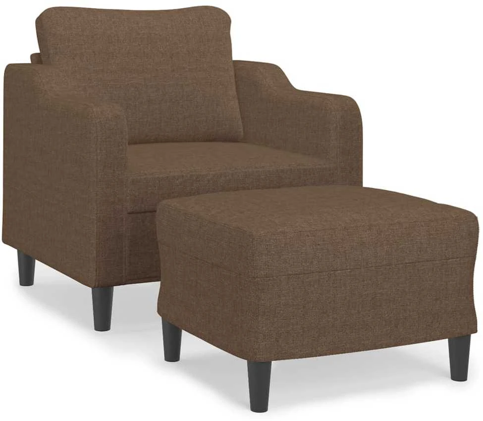 Sofa Krėslas su pakoja, rudos spalvos, 60cm, audinys
