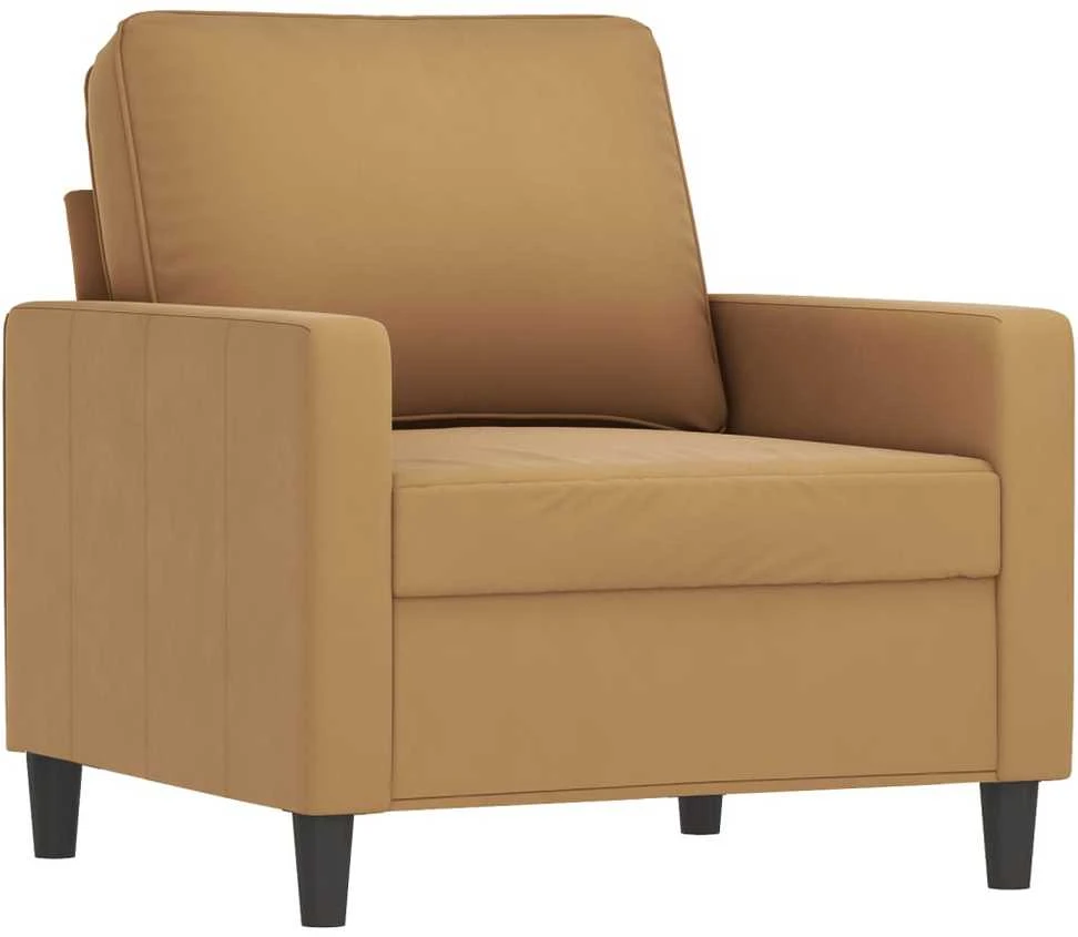 Sofa Krėslas su pakoja, rudos spalvos, 60cm, aksomas