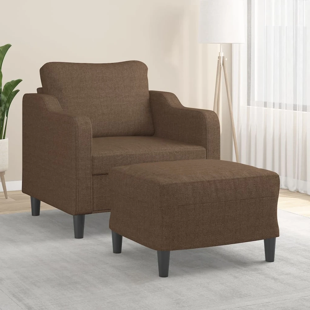 Sofa Krėslas su pakoja, rudos spalvos, 60cm, audinys