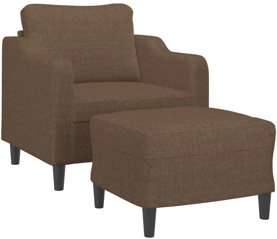 Sofa Krėslas su pakoja, rudos spalvos, 60cm, audinys
