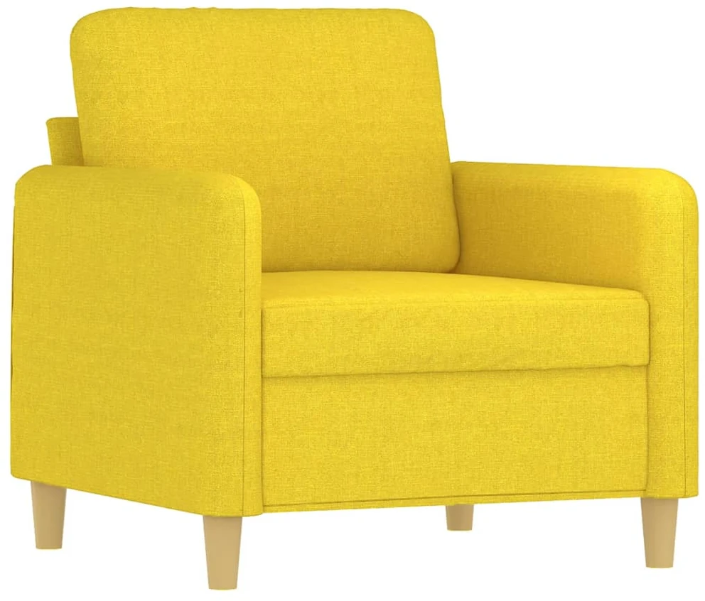 Sofa Krėslas su pakoja, šviesiai geltonos spalvos, 60cm, audinys