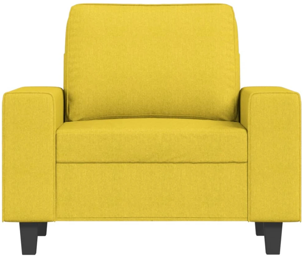 Sofa Krėslas su pakoja, šviesiai geltonos spalvos, 60cm, audinys
