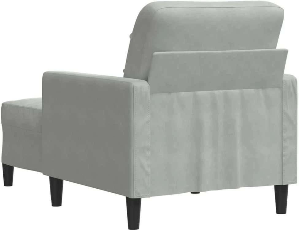 Sofa Krėslas su pakoja, šviesiai pilkos spalvos, 60cm, aksomas