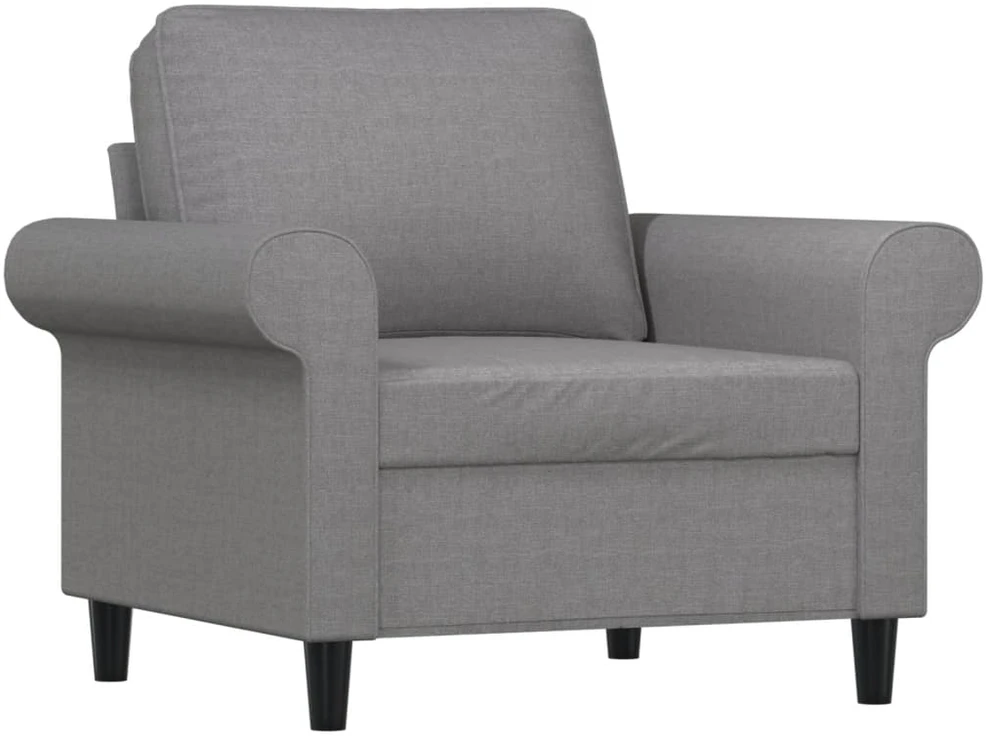 Sofa Krėslas su pakoja, šviesiai pilkos spalvos, 60cm, audinys