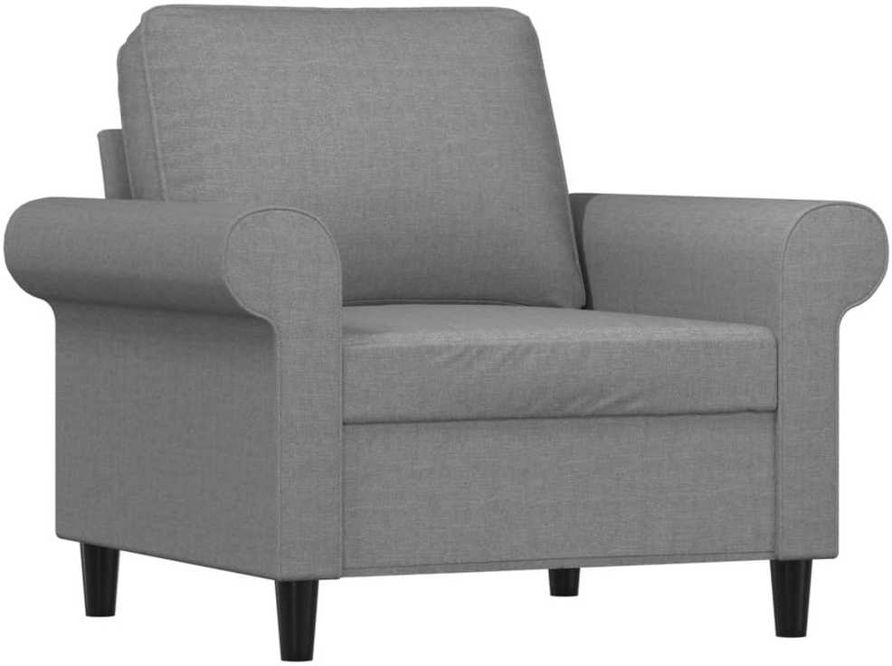 Sofa Krėslas su pakoja, šviesiai pilkos spalvos, 60cm, audinys