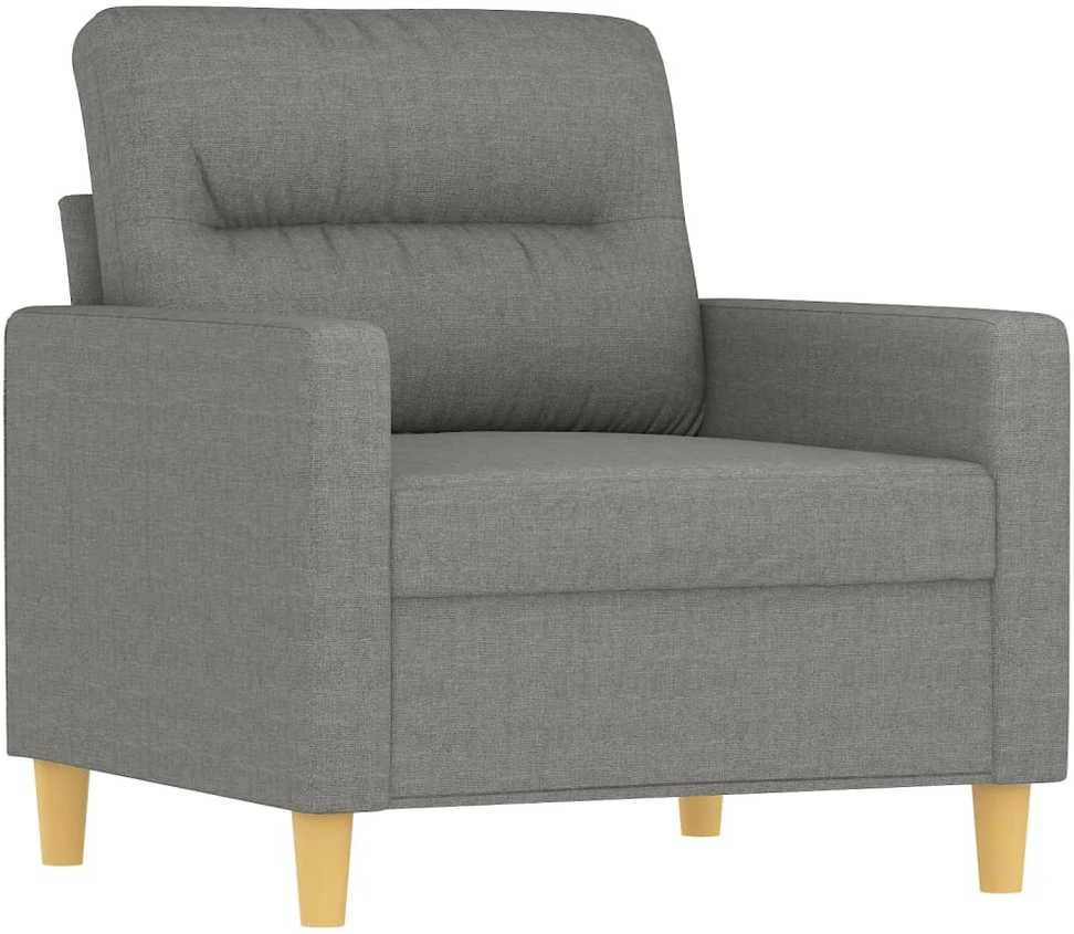 Sofa Krėslas su pakoja, tamsiai pilkos spalvos, 60cm, audinys