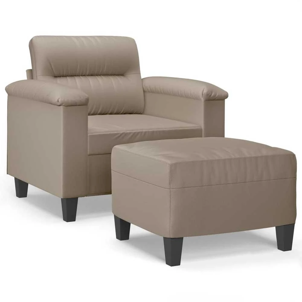 Sofa Krėslas su pakoja, taupe spalvos, 60cm, mikropluošto audinys