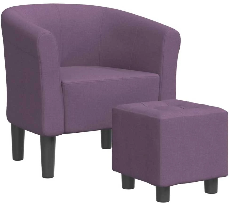 Fotelis Krėslas su pakoja, violetinės spalvos, audinys