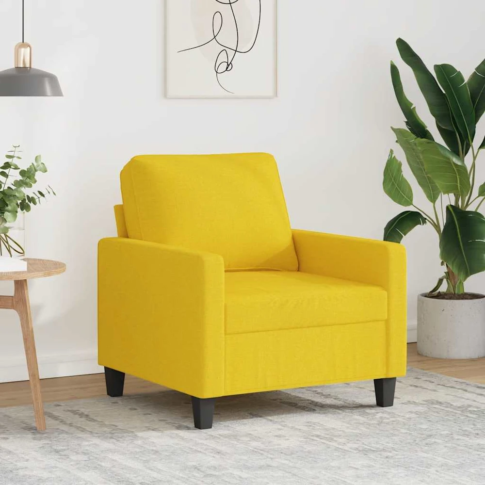 Sofa Krėslas, šviesiai geltonos spalvos, 60cm, audinys