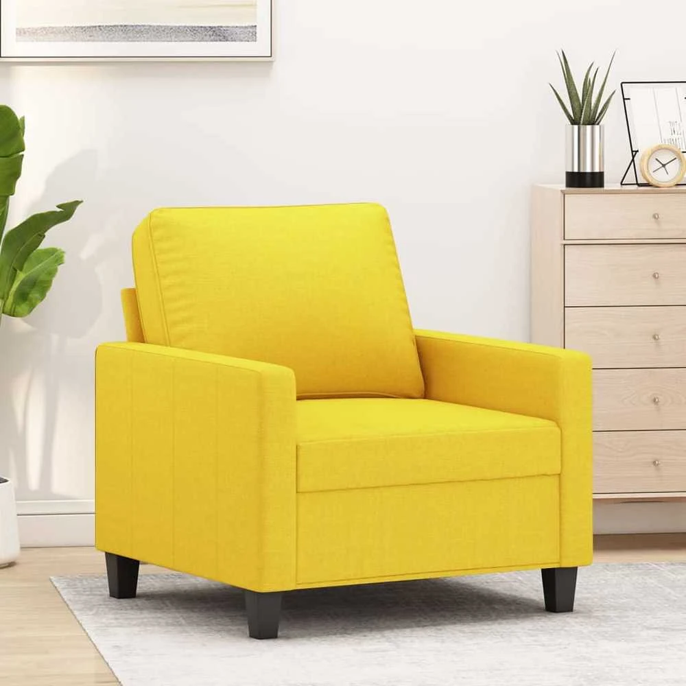 Sofa Krėslas, šviesiai geltonos spalvos, 60cm, audinys