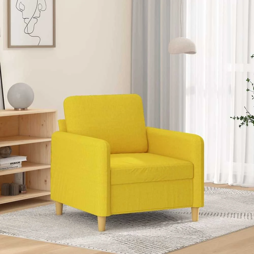 Sofa Krėslas, šviesiai geltonos spalvos, 60cm, audinys