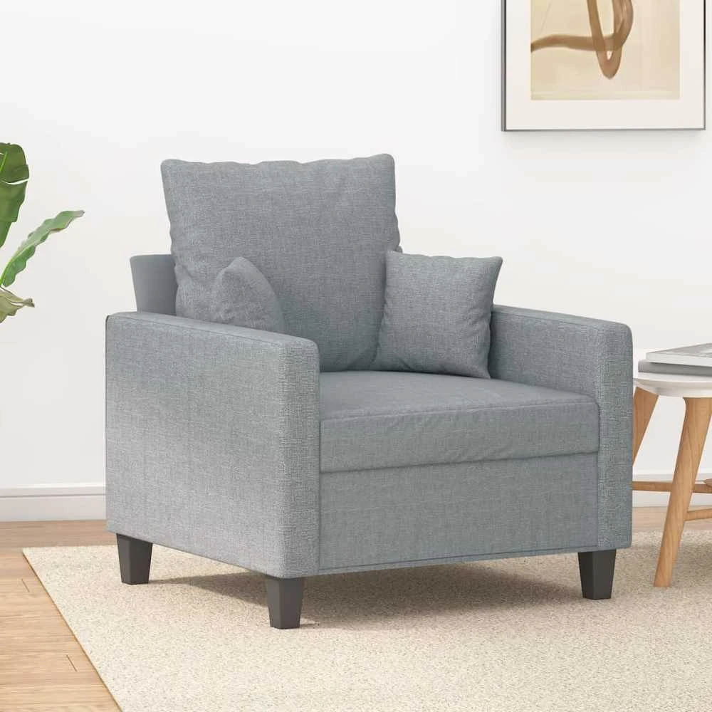 Sofa Krėslas, šviesiai pilkos spalvos, 60cm, audinys