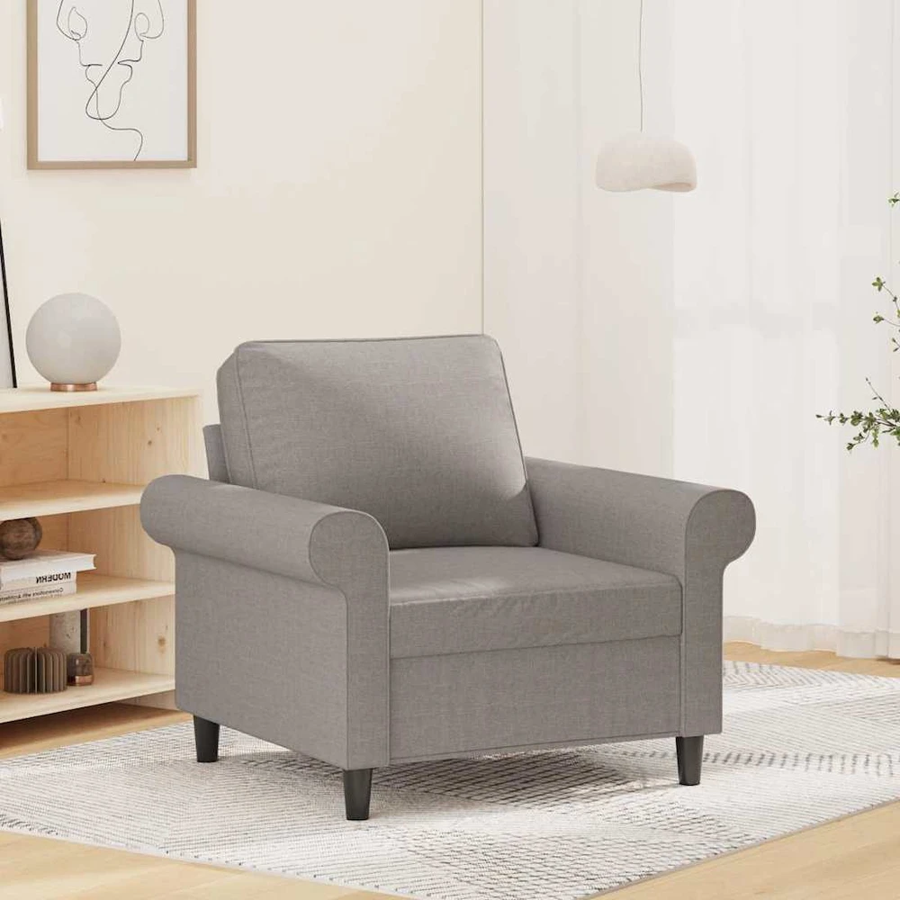Sofa Krėslas, šviesiai pilkos spalvos, 60cm, audinys