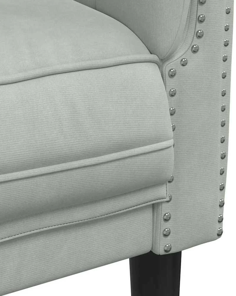 Sofa Krėslas, šviesiai pilkos spalvos, aksomas