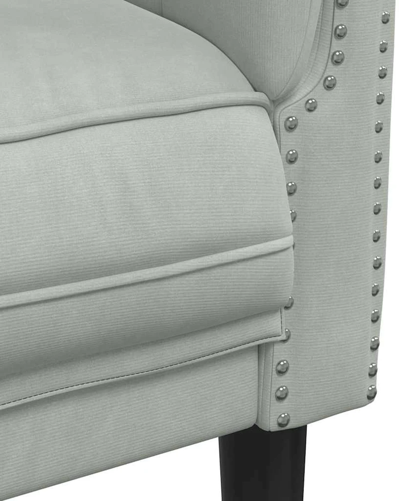 Sofa Krėslas, šviesiai pilkos spalvos, aksomas