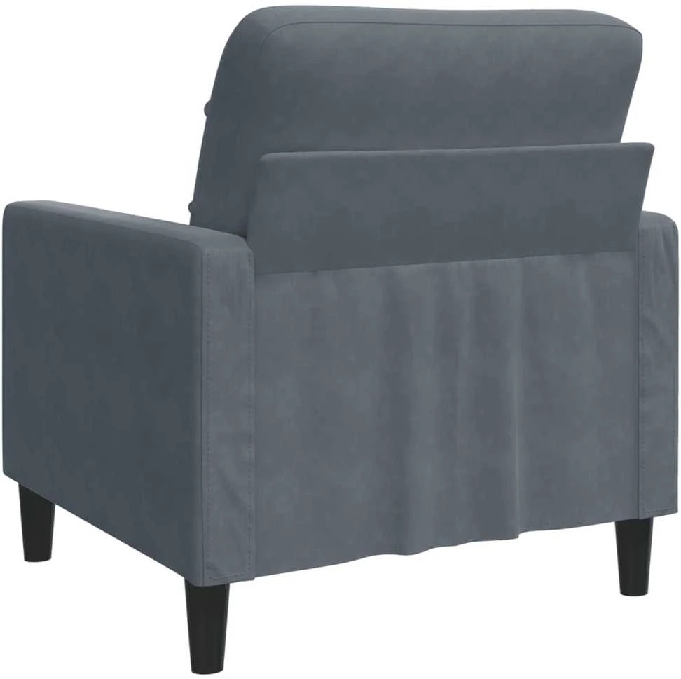 Sofa Krėslas, tamsiai pilkos spalvos, 60cm, aksomas