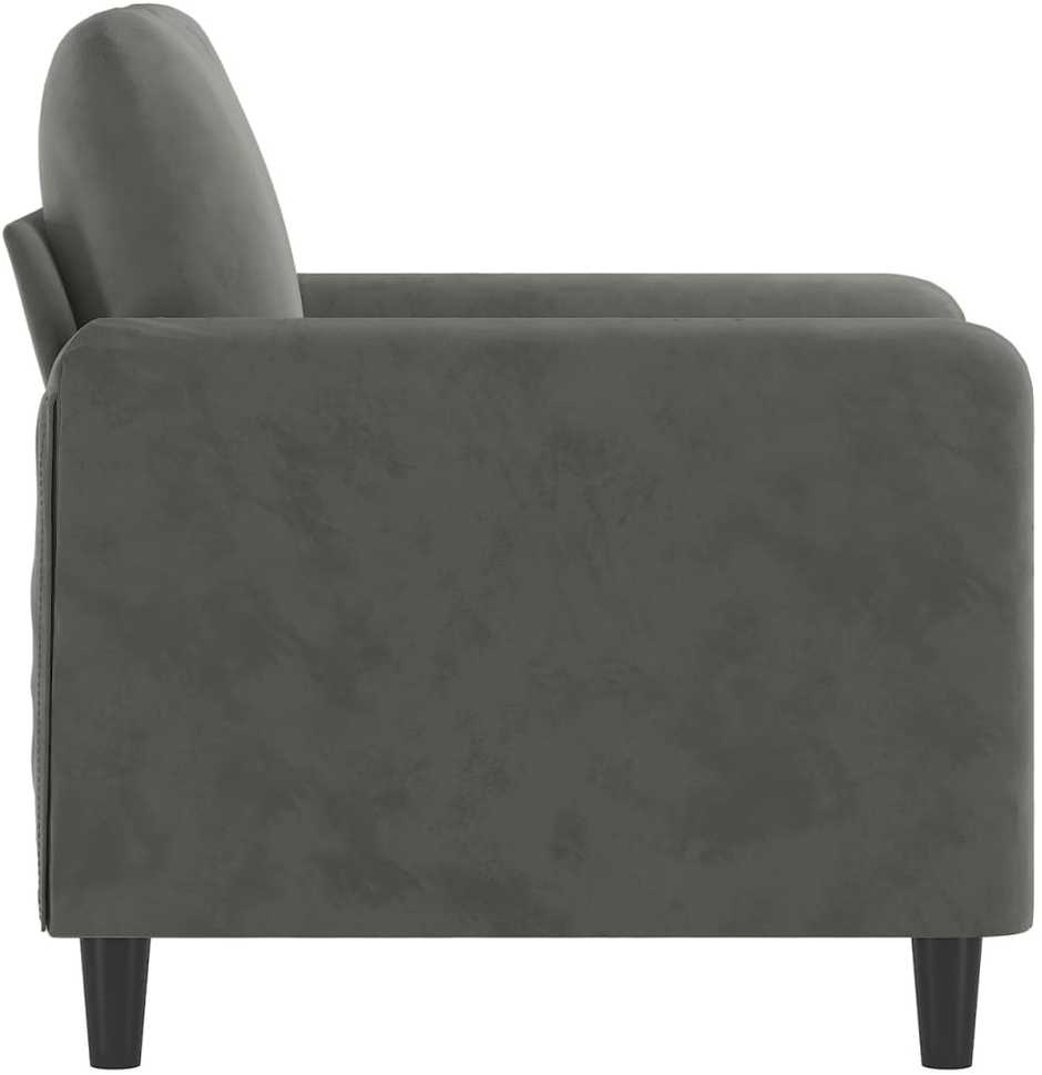 Sofa Krėslas, tamsiai pilkos spalvos, 60cm, aksomas