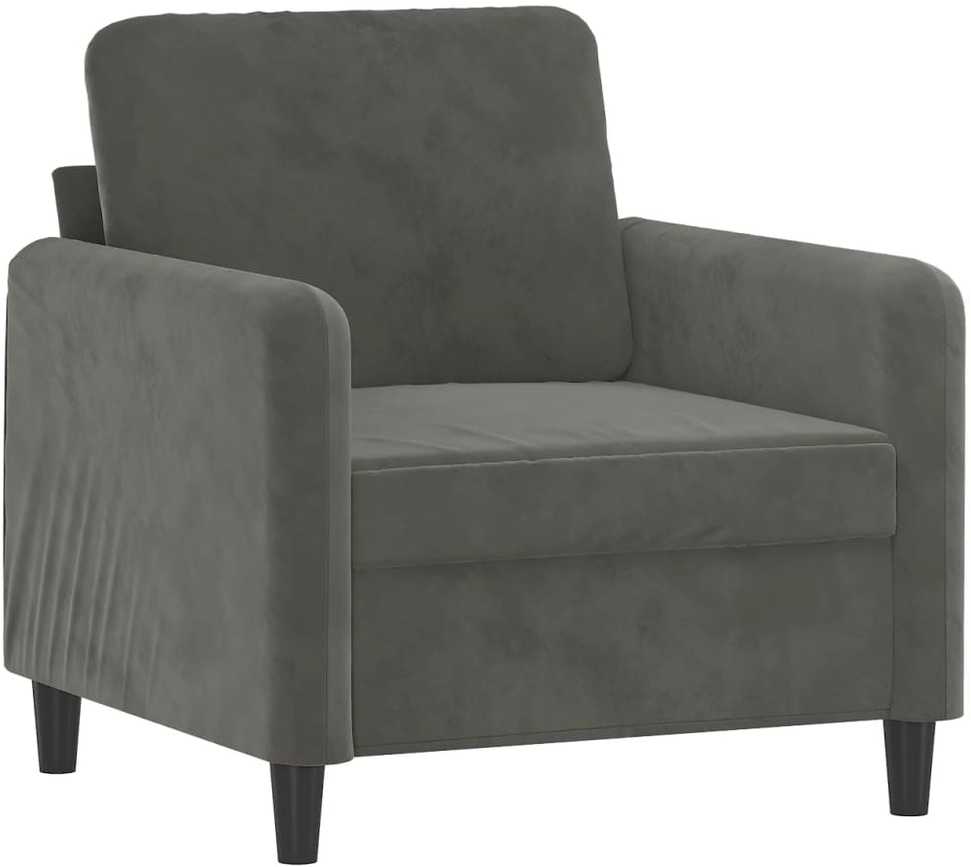 Sofa Krėslas, tamsiai pilkos spalvos, 60cm, aksomas
