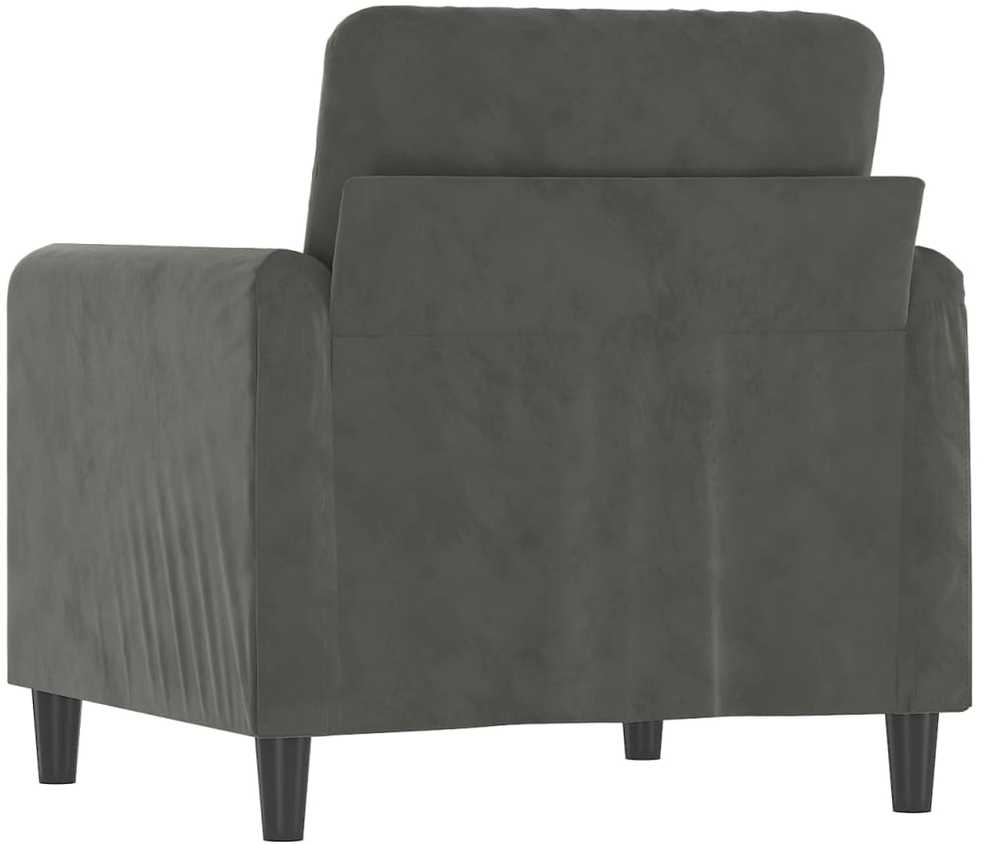 Sofa Krėslas, tamsiai pilkos spalvos, 60cm, aksomas