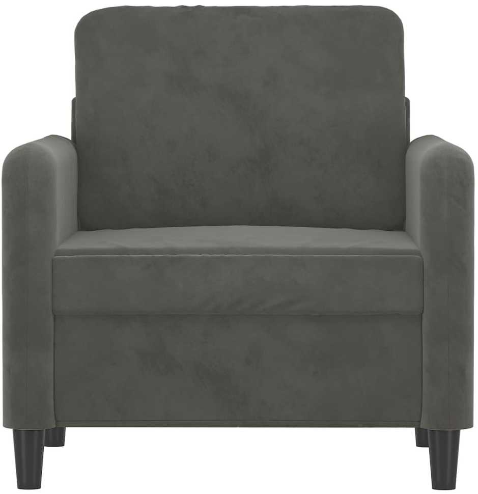 Sofa Krėslas, tamsiai pilkos spalvos, 60cm, aksomas