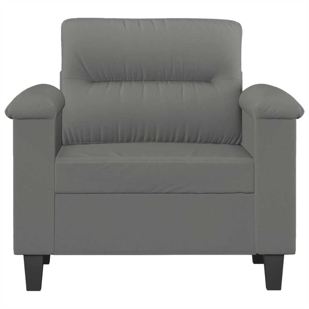 Sofa Krėslas, tamsiai pilkos spalvos, 60cm, mikropluošto audinys