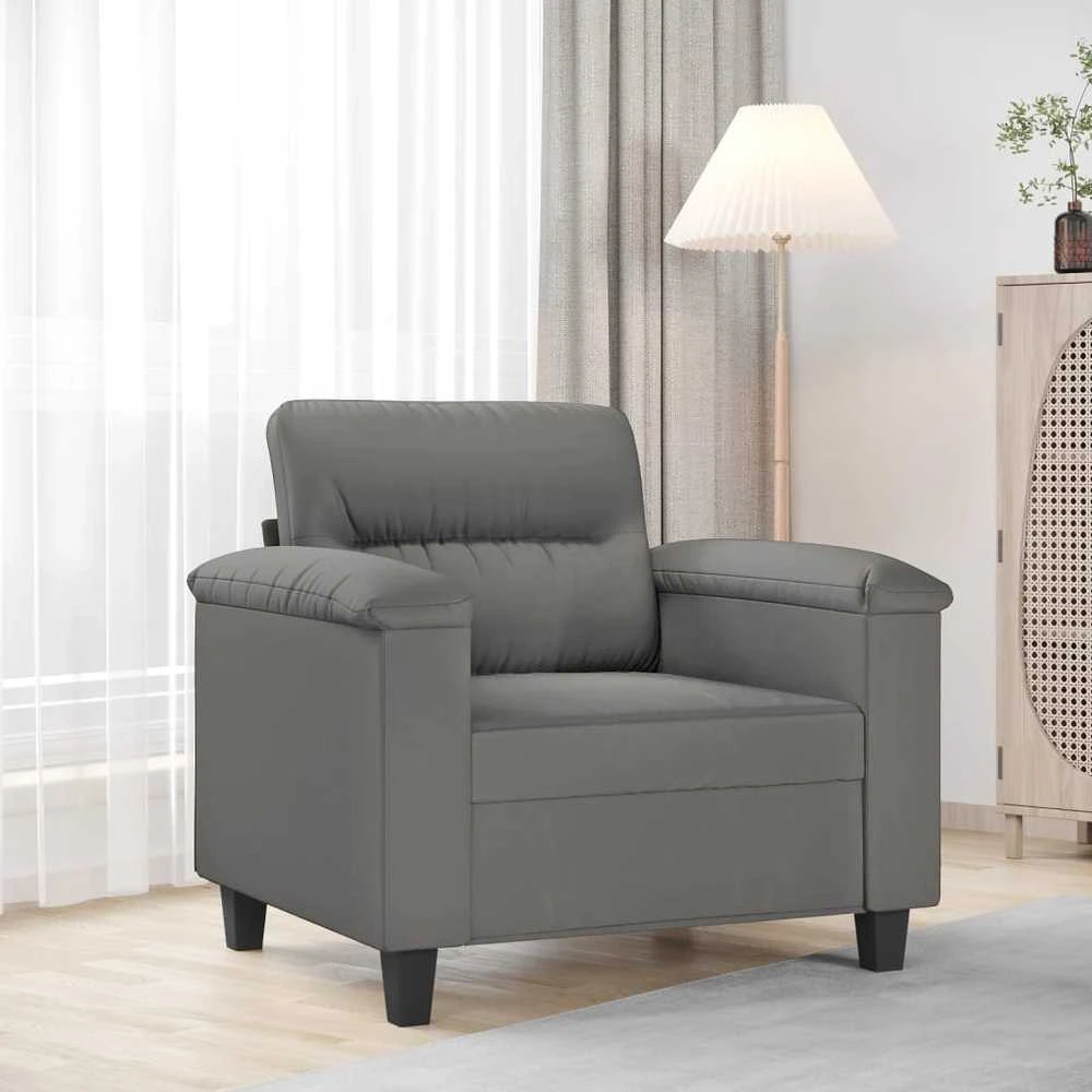 Sofa Krėslas, tamsiai pilkos spalvos, 60cm, mikropluošto audinys