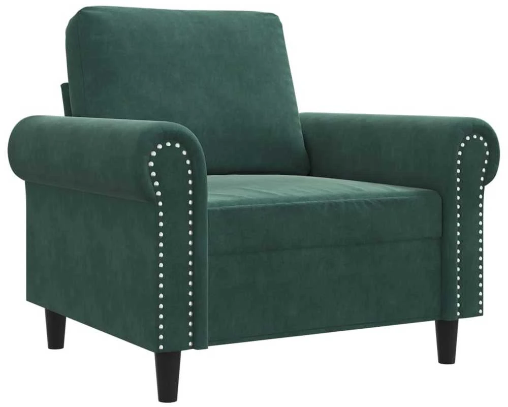 Sofa Krėslas, tamsiai žalios spalvos, 60cm, aksomas