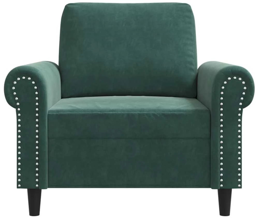 Sofa Krėslas, tamsiai žalios spalvos, 60cm, aksomas