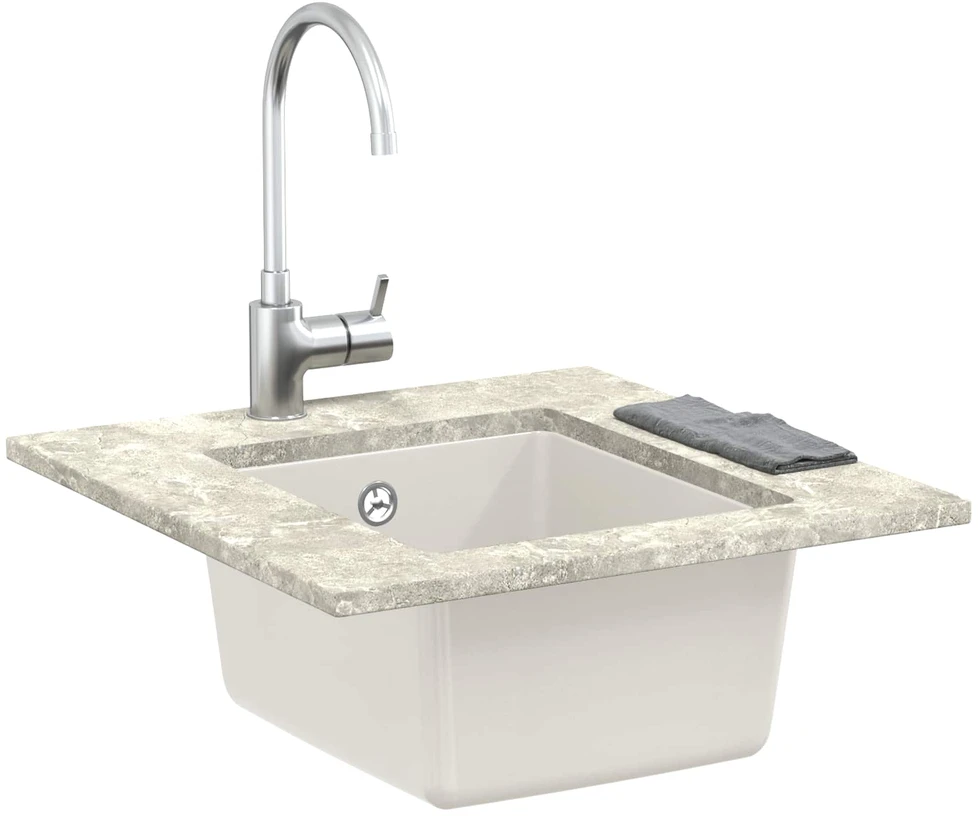 Kriauklė 80% Kvarcas ir 20% Derva 370 x 460 mm Balta