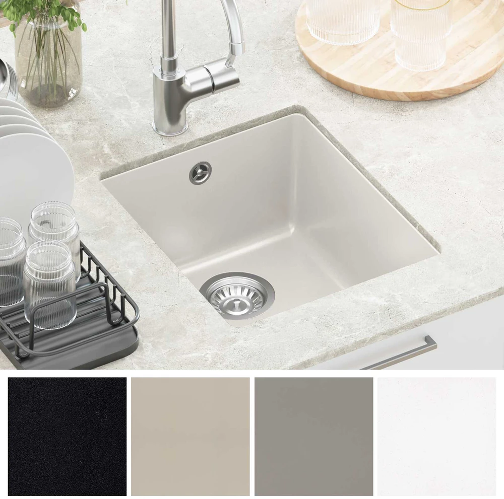 Kriauklė 80% Kvarcas ir 20% Derva 370 x 460 mm Balta