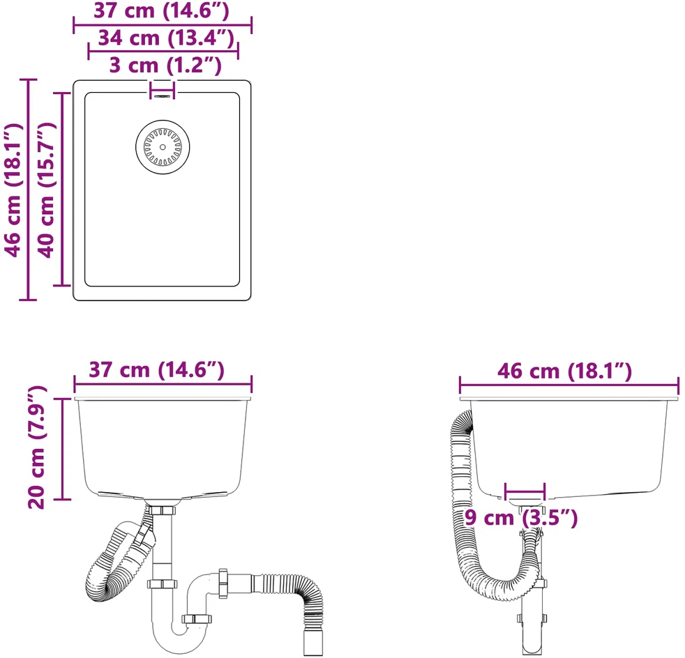 Kriauklė 80% Kvarcas ir 20% Derva 370 x 460 mm Smėlio