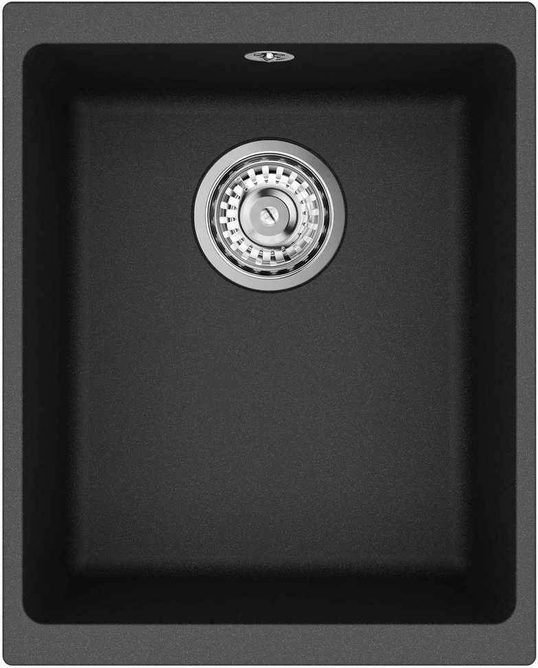 Kriauklė 80% Kvarcas ir 20% Derva 370 x 460 mm Juoda