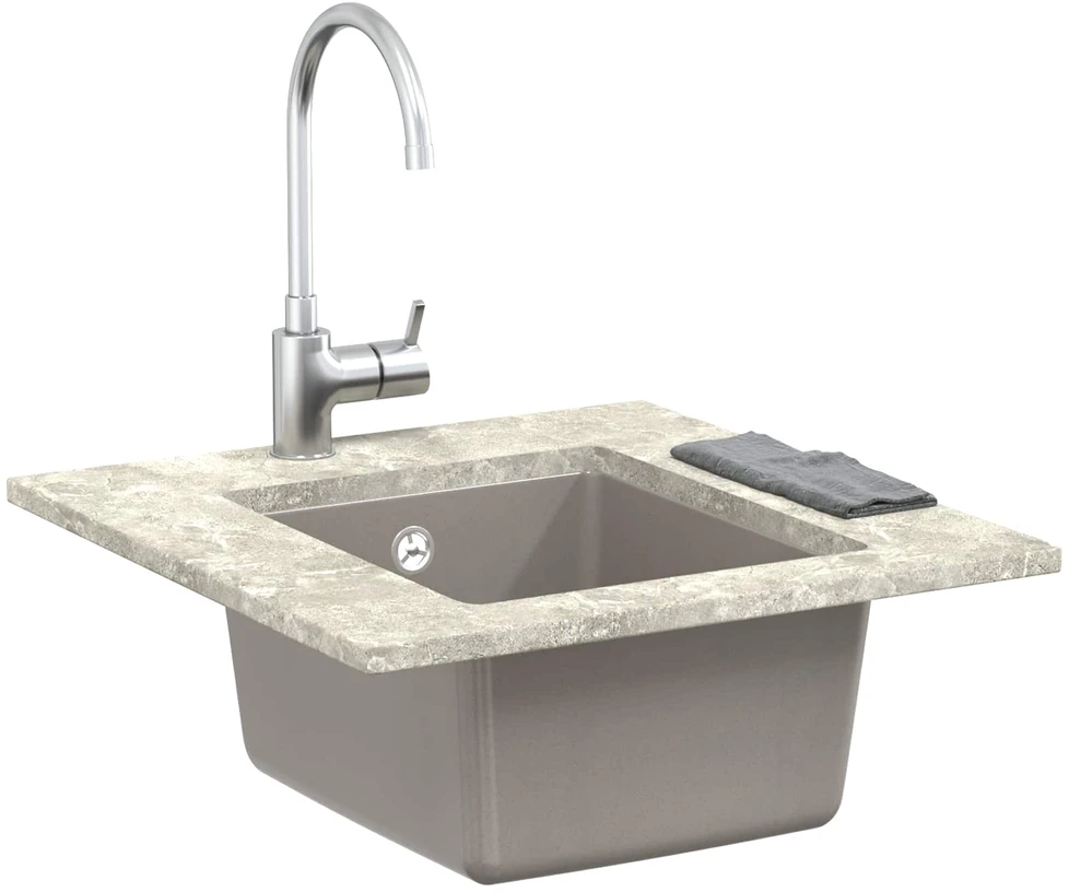 Kriauklė 80% Kvarcas ir 20% Derva 370 x 460 mm Pilka
