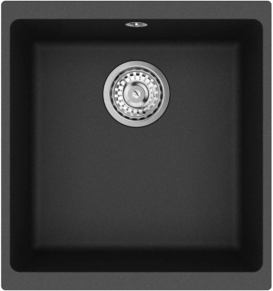 Kriauklė 80% Kvarcas ir 20% Derva 430 x 460 mm Juoda