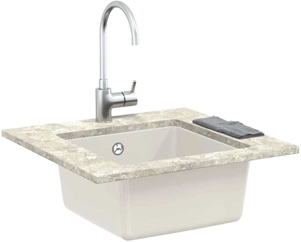 Kriauklė 80% Kvarcas ir 20% Derva 430 x 460 mm Balta