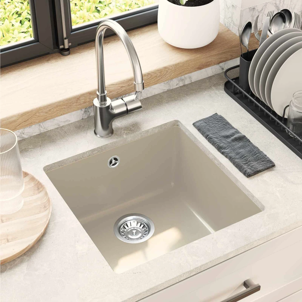 Kriauklė 80% Kvarcas ir 20% Derva 430 x 460 mm Smėlio
