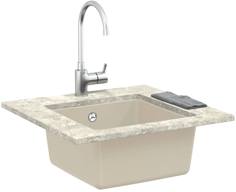 Kriauklė 80% Kvarcas ir 20% Derva 430 x 460 mm Smėlio
