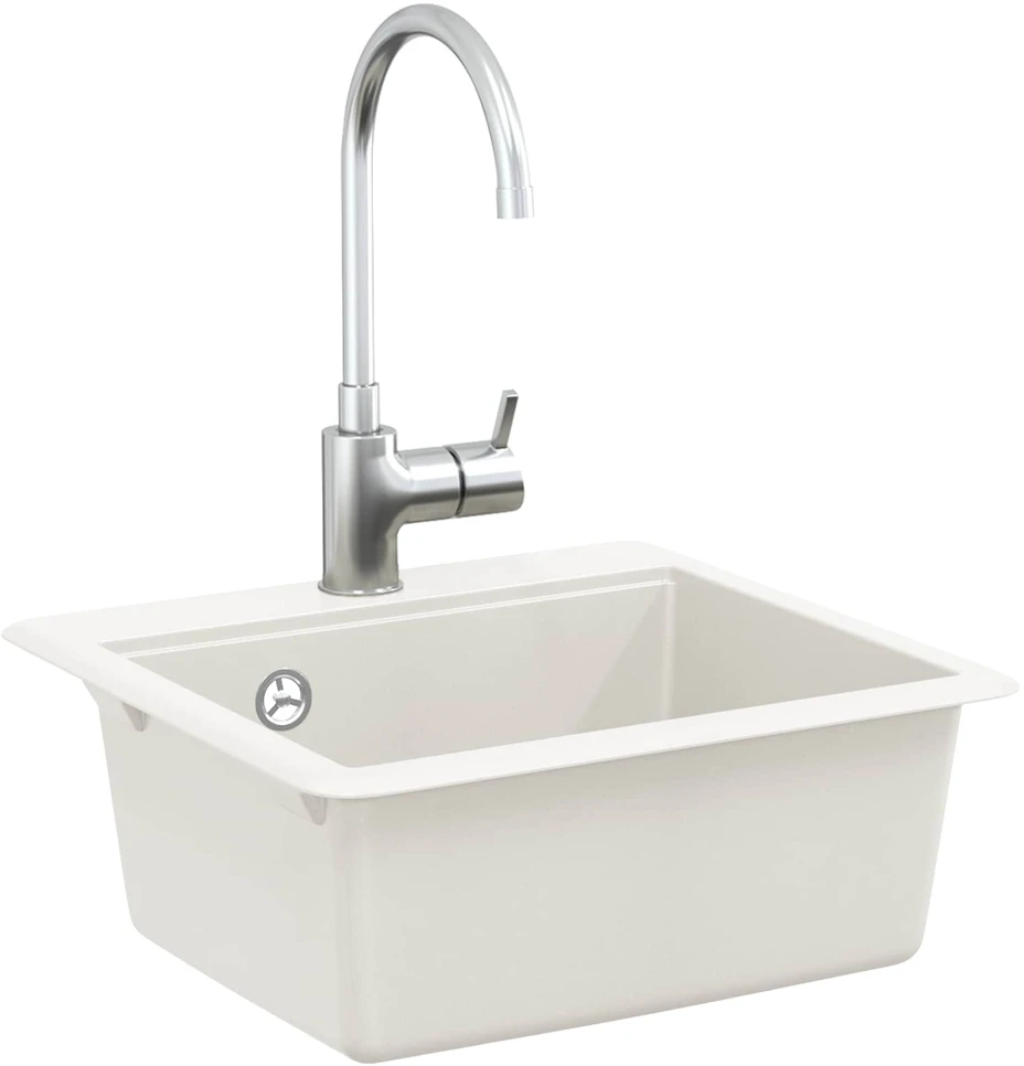 Kriauklė 80% Kvarcas ir 20% Derva 470 x 440 mm Balta