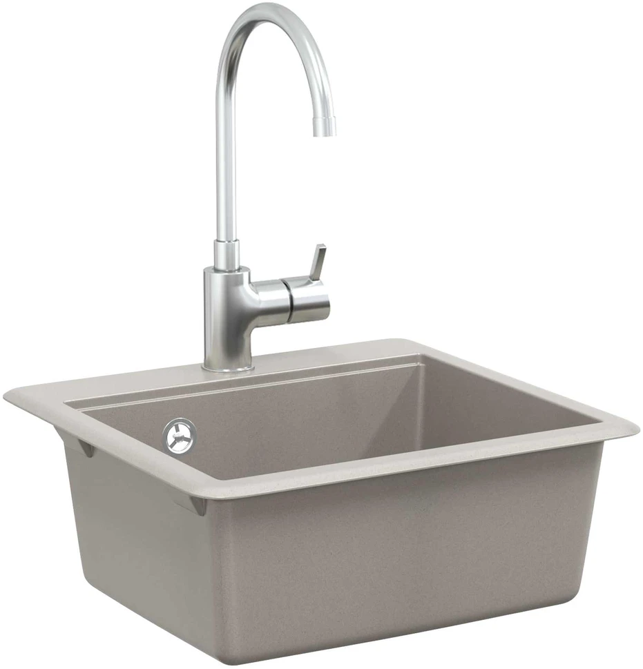Kriauklė 80% Kvarcas ir 20% Derva 470 x 440 mm Pilka