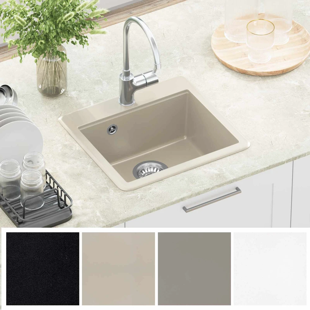 Kriauklė 80% Kvarcas ir 20% Derva 470 x 440 mm Smėlio