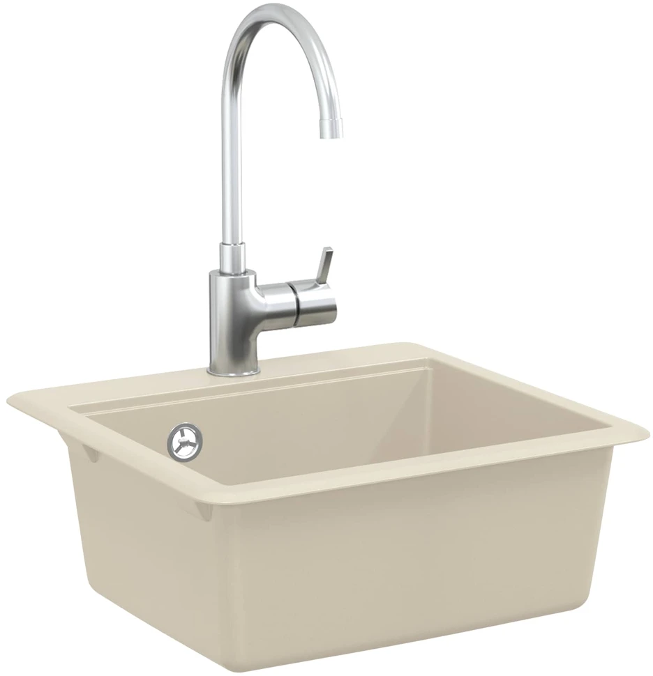 Kriauklė 80% Kvarcas ir 20% Derva 470 x 440 mm Smėlio