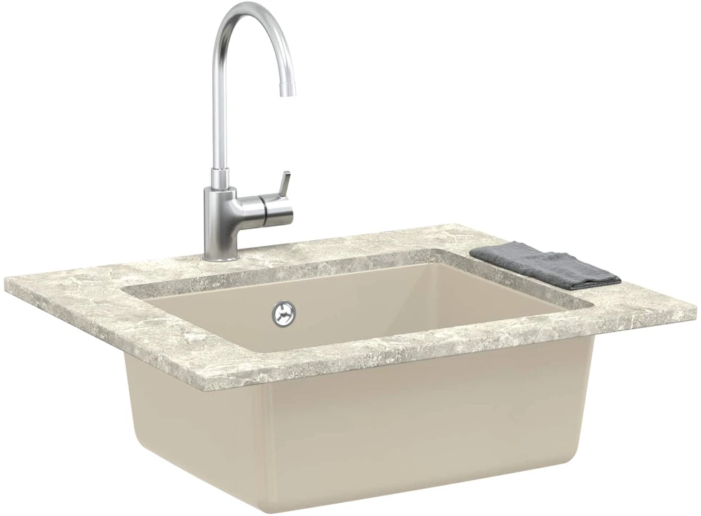 Kriauklė 80% Kvarcas ir 20% Derva 530 x 460 mm Smėlio