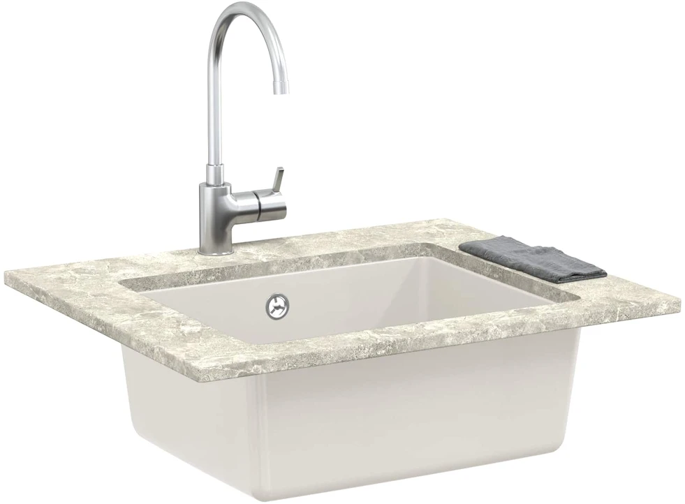 Kriauklė 80% Kvarcas ir 20% Derva 530 x 460 mm Balta